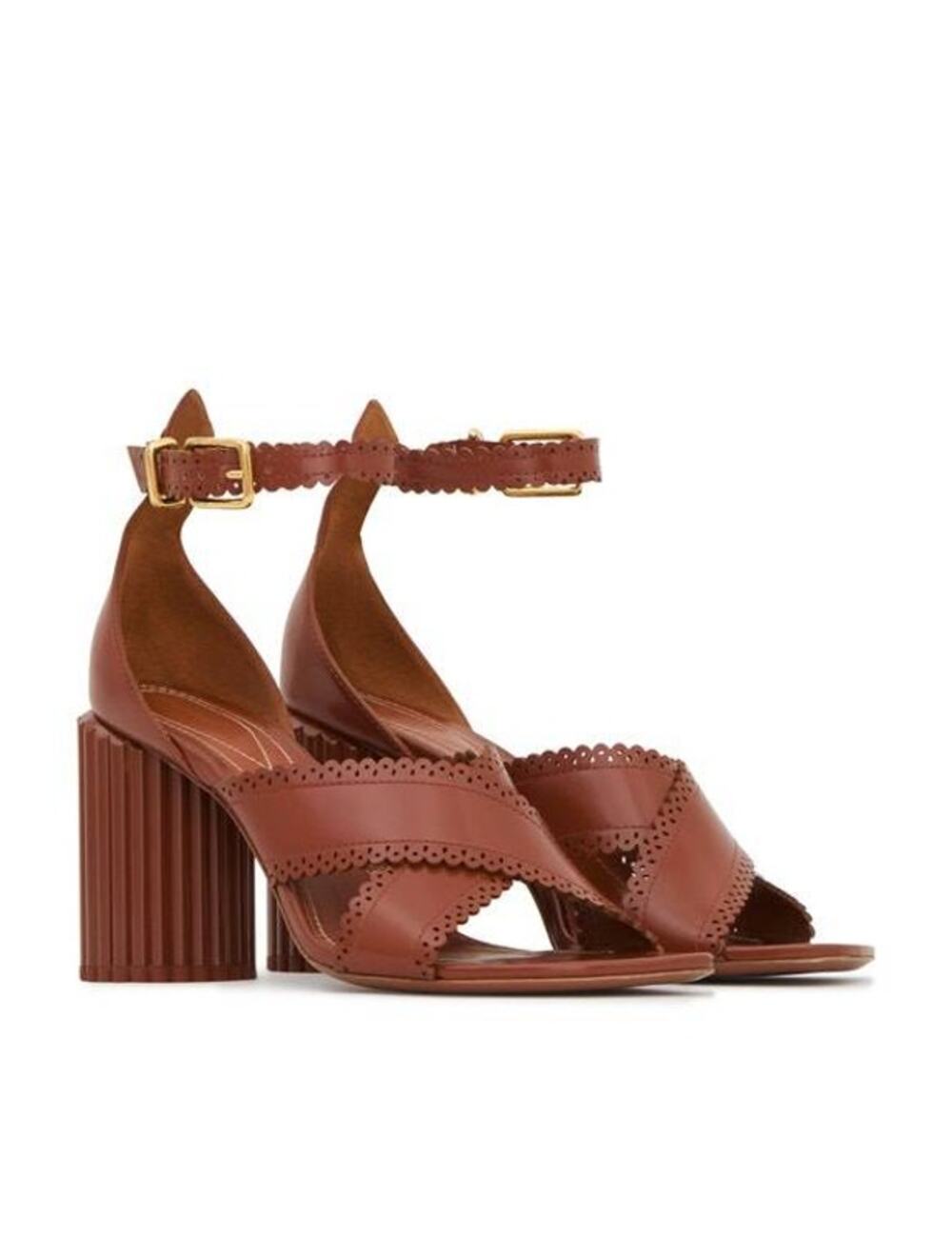 Zimmermann Eddie 85 Cylinder Heel Sandals in Pecan 36